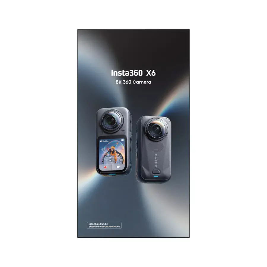 INSTA360 X6 ESSENTIALS BUNDLE – CAMÉRA D’ACTION 360 – 8K – PHOTO 120MP – 2600MAH – MIDNIGHT BLACK – PACK ACCESSOIRES – BLACK