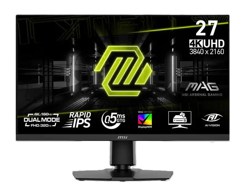 MSI MAG 272URDF E16 – ÉCRAN GAMING 27″ – 4K UHD – RAPID IPS – 160HZ – 0,5MS – FREESYNC – HDMI 2.1 / DISPLAYPORT 1.4a – USB 2.0 – NOIR