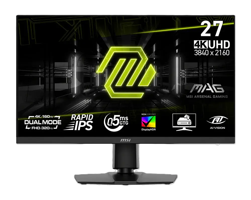 MSI MAG 272URDF E16 – ÉCRAN GAMING 27″ – 4K UHD – RAPID IPS – 160HZ – 0,5MS – FREESYNC – HDMI 2.1 / DISPLAYPORT 1.4a – USB 2.0 – NOIR