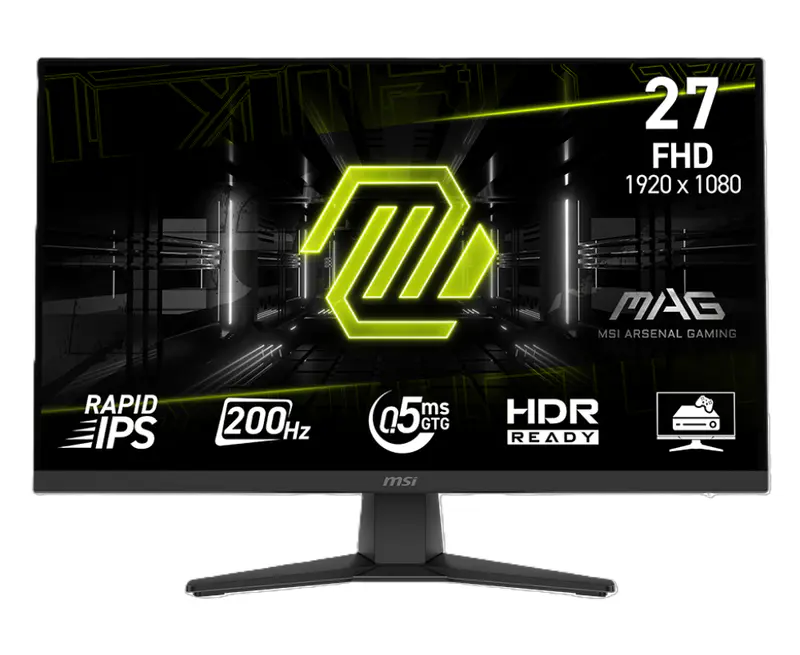 MSI MAG 272F – ÉCRAN GAMING 27″ – FULL HD – RAPID IPS – 200HZ – 0,5MS – HDR READY – FREESYNC PREMIUM – HDMI / DISPLAYPORT – NOIR