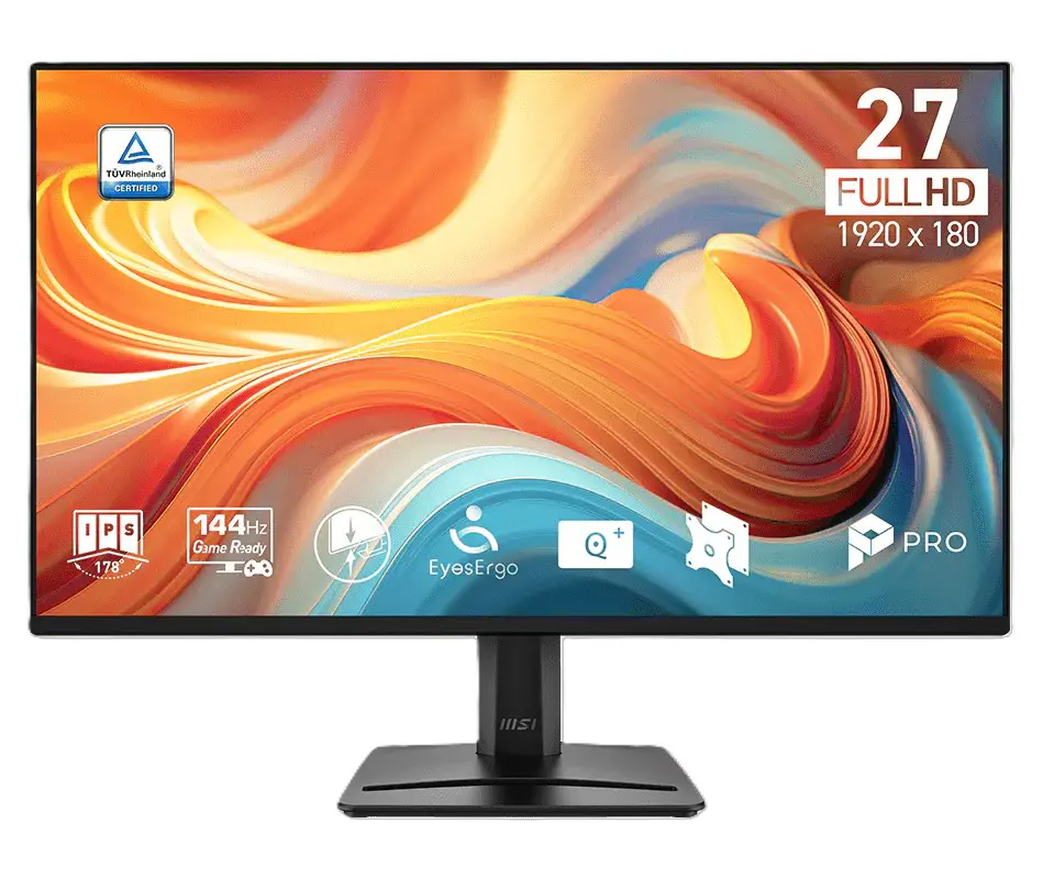MSI PRO MP275 E14L – ECRAN GAMING 27″ – FULL HD – DALL IPS – 144HZ – 1MS – HDR READY – AMD FREESYNC – HDMI / VGA – SPEAKERS – NOIR