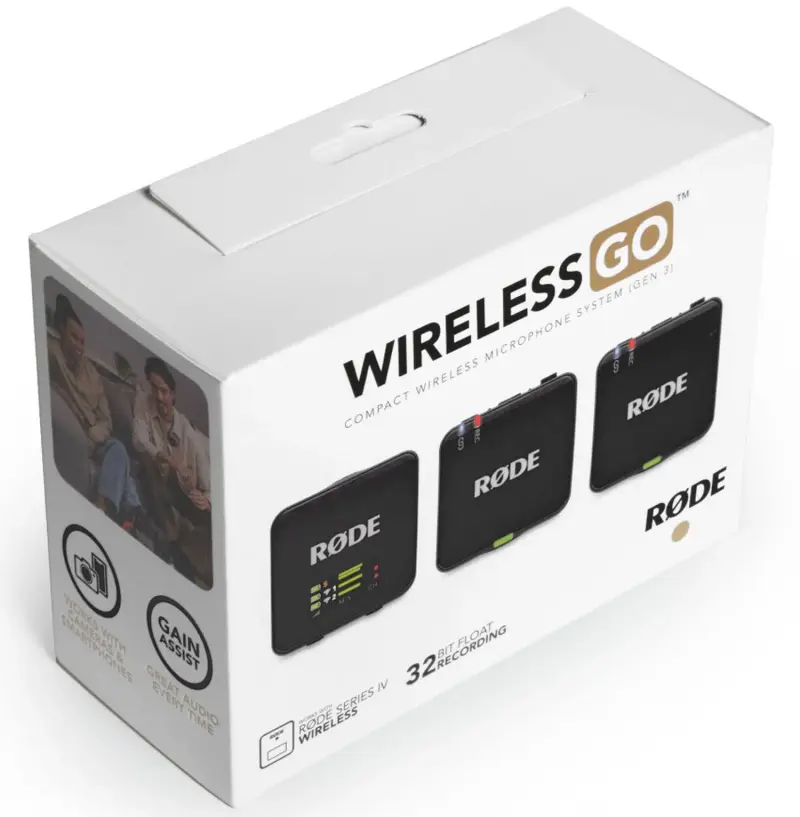 RODE WIRELESS GO (GEN 3) – SYSTÈME DE MICROPHONE SANS FIL – ULTRA COMPACT À DEUX CANAUX – 7 HEURES – 2,4 GHZ – BLACK