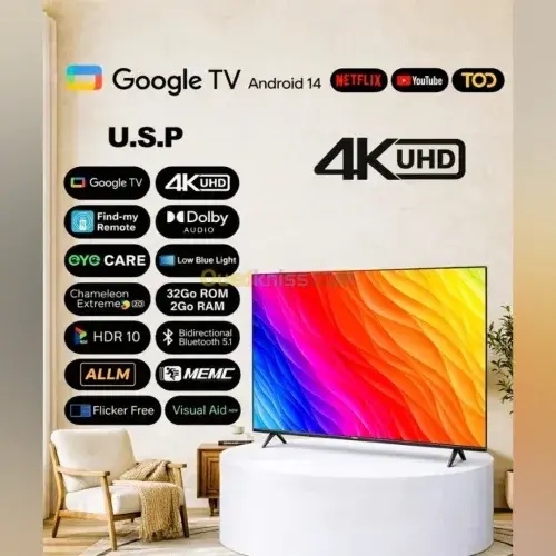 TV IRIS G5020 55″ GOOGLE TV – 4K UHD – 2GB – 32GB – ANDROID – BLUETOOTH – DOLBY AUDIO – EYE CARE – GOOGLE CAST