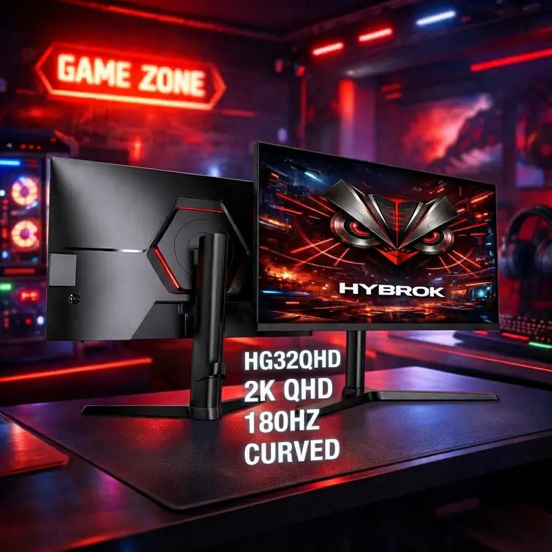 HYBROK WINGS HG32QHD – ÉCRAN GAMING 32″ – 2K QHD – 180HZ – 1MS – DALL VA DISPLAYPORT / HDMI – BLACK