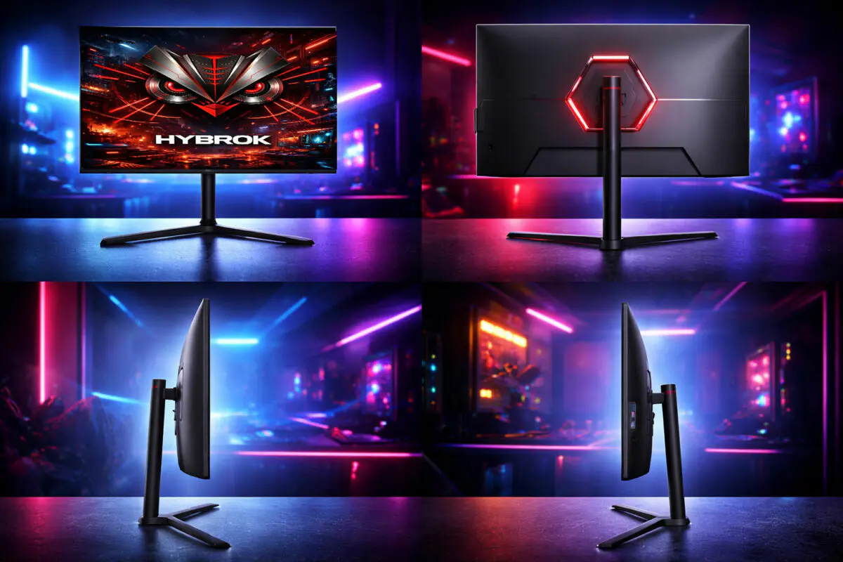 HYBROK WINGS HG32QHD – ÉCRAN GAMING 32″ – 2K QHD – 180HZ – 1MS – DALL VA DISPLAYPORT / HDMI – BLACK