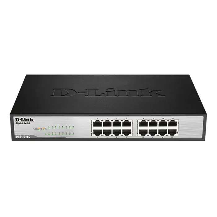 D-LINK SWITCH 16 PORT GIGABIT DGS-1016C – PLUG N PLAY – 1000 MBPS – MDI/MDIX – 9,3 WATTS – 32GBPS –