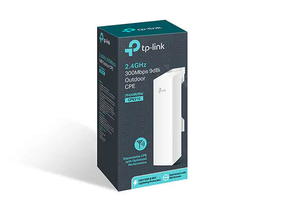 TP-Link CPE210 Point d’Accès Extérieur Wi-Fi 2.4GHz 300 Mbps 9DBi