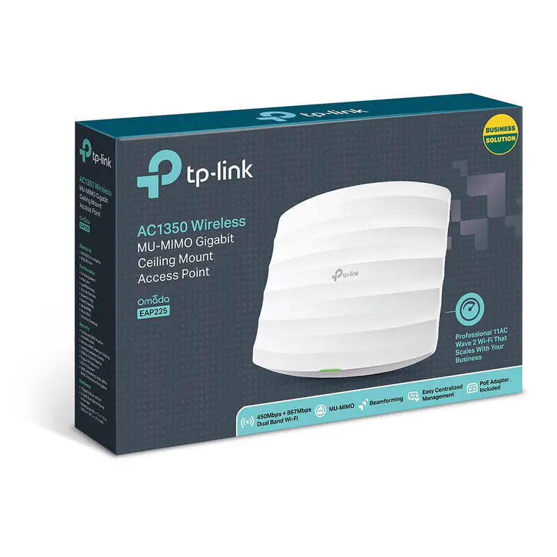 Tp-link EAP225 Point d’accès Wi-Fi AC Dual Band AC1350 Gigabit – plafonnier