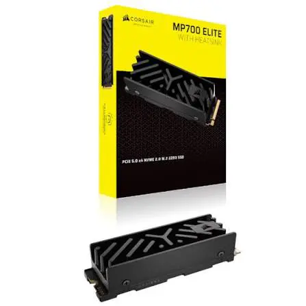 SSD CORSAIR MP700 ELITE 4 TO AVEC DISSIPATEUR THERMIQUE – 3D TLC NAND – M.2 2280 – PCIE 5.0 X4 – NVME 2.0 – 10 000 MO/S LECTURE – 8 500 MO/S ÉCRITURE – ORIGINAL