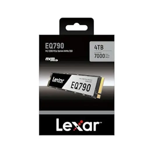 DISQUE SSD LEXAR EQ790 – 4TO WITH HEATSINK — M.2 2280 – NVME GEN 4 – JUSQU’À 7000 MB/S LECTURE – NVM EXPRESS – ORIGINAL
