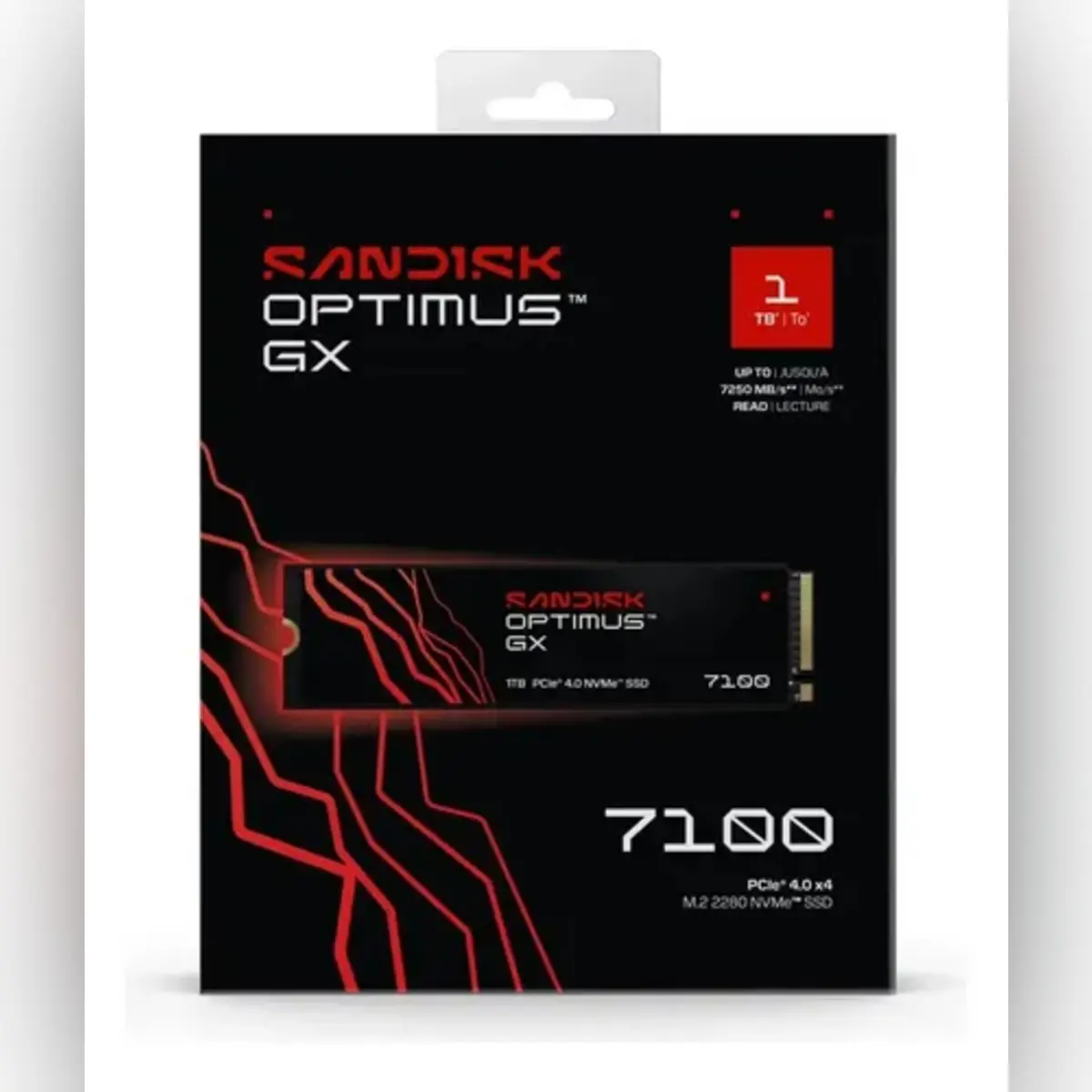 DISQUE SSD SANDISK OPTIMUS GM – 2TO – M.2 2280 – NVME – PCIE 4.0 X4 – JUSQU’À 7250 MB/S LECTURE – 7100 MB/S ÉCRITURE – NVM EXPRESS – ORIGINAL