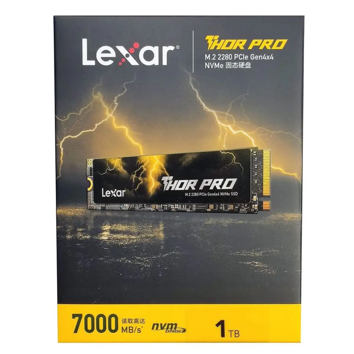 DISQUE SSD LEXAR THOR PRO – 1TO – M.2 2280 – NVME – PCIE 4.0 X4 – JUSQU’À 7000 MB/S LECTURE – NVM EXPRESS – ORIGINAL