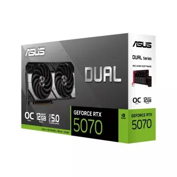 ASUS DUAL RTX 5070 OC EDITION – 12 GO GDDR7 – DLSS 4 – RAY TRACING – HDMI/DP – PCI EXPRESS – BLACK
