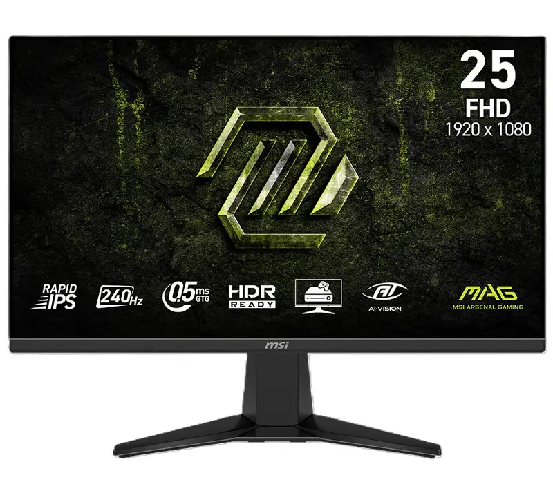 MSI MAG 255F X24 – ÉCRAN GAMING 24″ – FULL HD – DALL IPS – 240HZ – 0,5MS – HDR READY – FREESYNC – HDMI / DISPLAYPORT – NOIR
