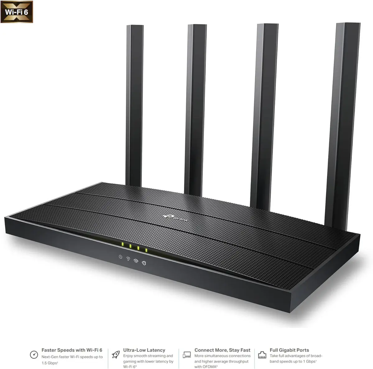 TP -LINK ARCHER AX12 -ROUTEUR WIFI 6 AX 1500 – 2.4 GHZ ET 5 GHZ -MU -MIMO – OFDMA – IPV 6 – BLACK