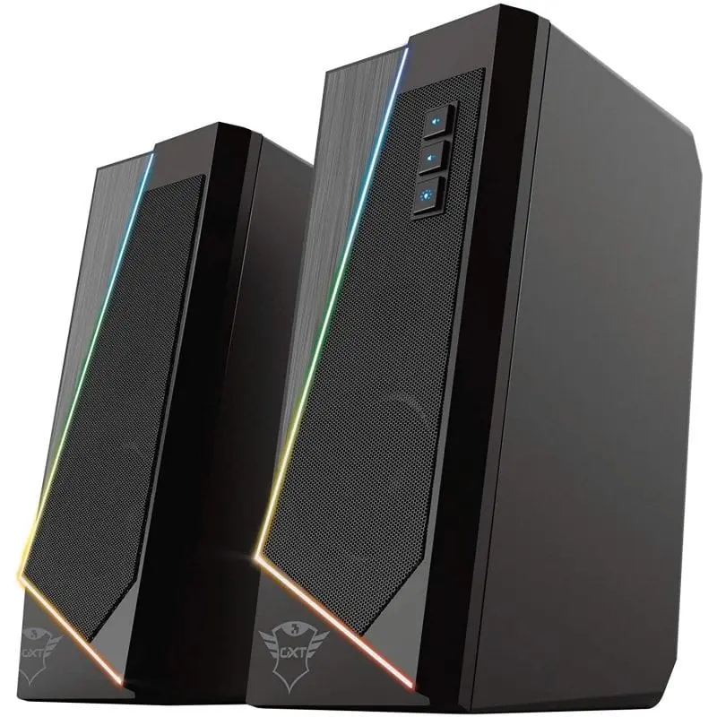 Trust GXT 609 Zoxa – Haut-parleurs 2 canaux FILAIRE USB – 20000 Hz – RGB – CLEAR BASS 6W – BLACK