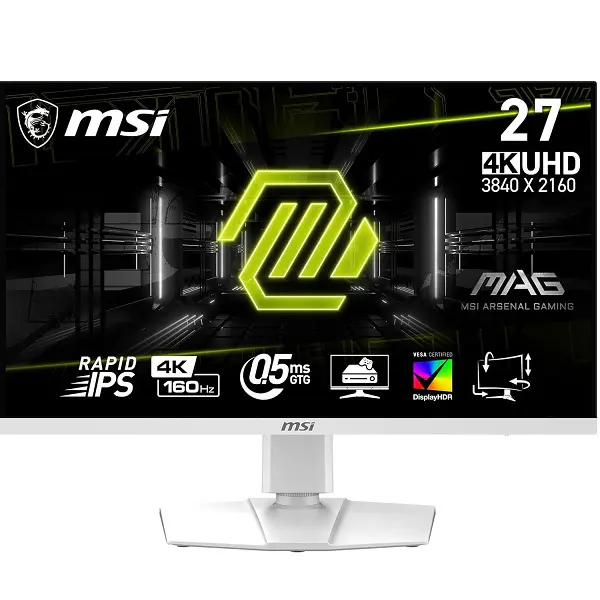 ECRAN MSI MAG 274URFW – MONITEUR GAMING – 27″ 4K UHD – 160HZ – FAST IPS – 0.5MS – HDR400 – WHITE