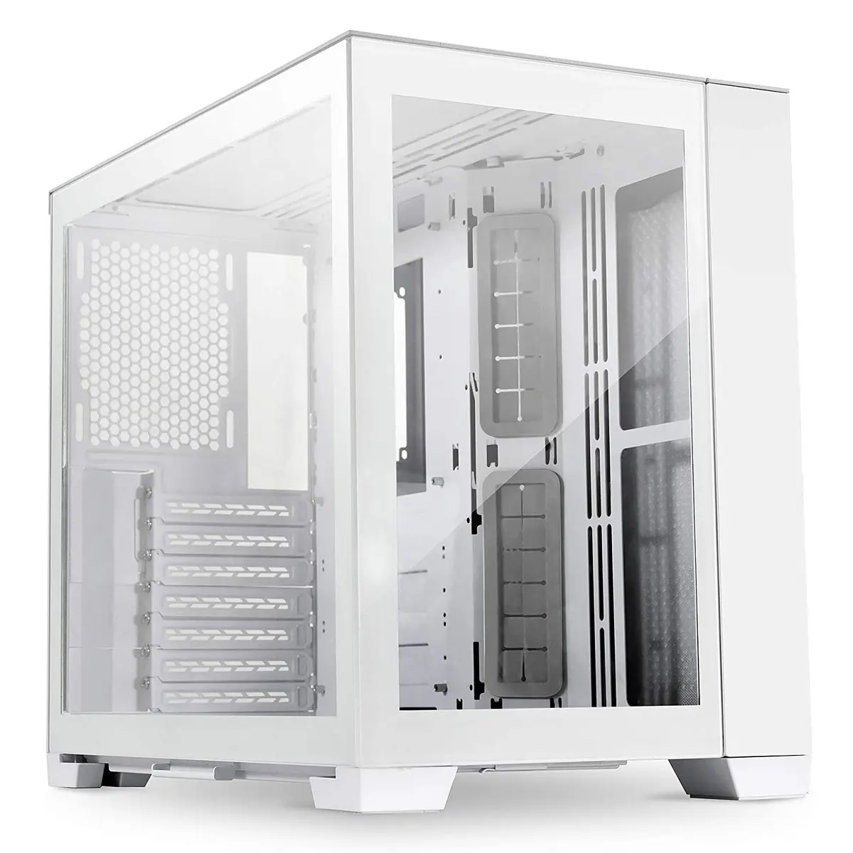 LIAN LI O11 DYNAMIC MINI – BOITIER MOYEN TOUR 360MM – ALUMINIUM – VERRE TREMPÉ – MESH – WHITE