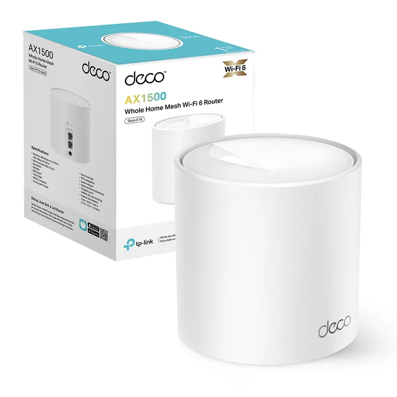 TP-LINK DECO X10 1PACK – ROUTEUR WIFI6 AX1800 MESH – BI-BAND – 1201 MBPS – 5GHZ -MU-MIMO -ETHRENET