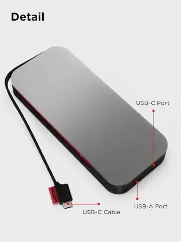 LENOVO GO POWER BANK PORTABLE 20000 MAH – USB-C 65 W – 3 APPAREILS – SMARTPHONES & LAPTOP – SUPER FAST