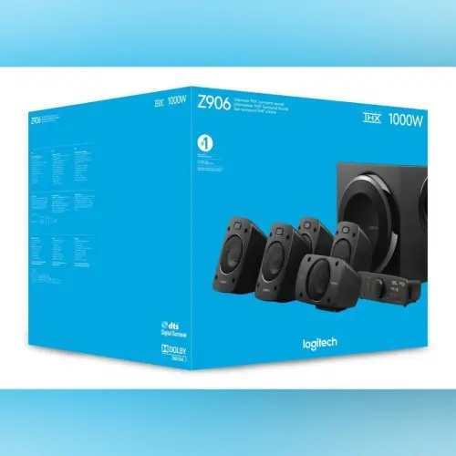 LOGITECH Z906 SYSTÈME AUDIO – ENSEMBLE 5.1 – THX – 500 WATTS – JACK 3.5MM – AUDIO NUMÉRIQUE – PC & CONSOL – BLACK