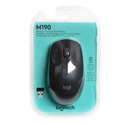 Logitech M190 Souris Sans Fil – Ambidextre – Capteur Optique 1000 Dpi – 3 Boutons