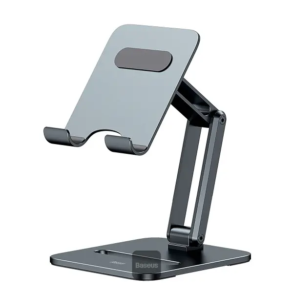 BASEUS DESKTOP BIAXIAL FOLDABLE METAL STAND – POUR TABLETTE – ALLIAGE ALUMINIUM – GRIS SIDÉRAL