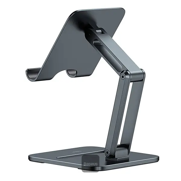 BASEUS DESKTOP BIAXIAL FOLDABLE METAL STAND – POUR TABLETTE – ALLIAGE ALUMINIUM – GRIS SIDÉRAL