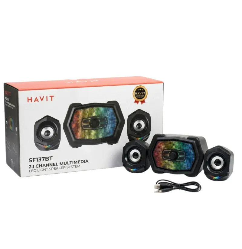 HAVIT SF137BT – AMPLIFICATEUR PORTABLE BLUETOOTH – 10W – MICRO INTÉGRÉ – USB / TF / AUX – BATTERIE RECHARGEABLE – BLACK