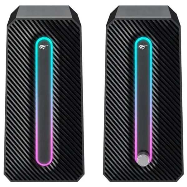 HAVIT SK216 – HAUT-PARLEURS USB 2.0 – SON STÉRÉO – RGB LIGHTING – DESIGN COMPACT – BLACK