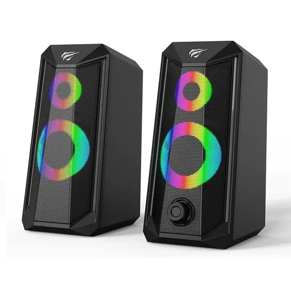 HAVIT SK202BT – HAUT-PARLEURS GAMING – BLUETOOTH 5.3 + JACK 3.5MM – RGB LIGHTING – SON STÉRÉO – DESIGN COMPACT – BLACK