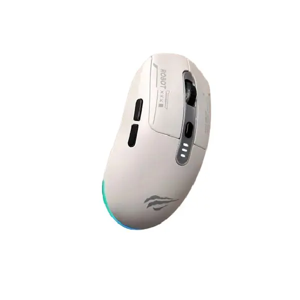 HAVIT GAMS64WB – SOURIS GAMING SANS FIL – 2.4GHZ + BLUETOOTH – RGB – COMPACT – ERGONOMIQUE – WHITE