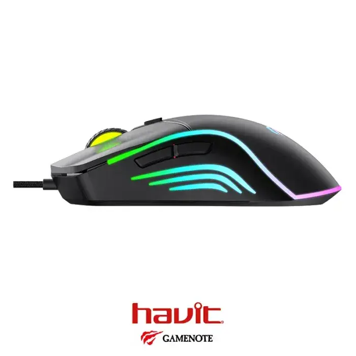 HAVIT GAMENOTE MS1029 – SOURIS GAMING FILAIRE RGB – PROGRAMMABLE – 7 BOUTONS – NOIR