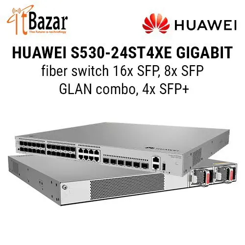 HUAWEI eKIT S530-24ST4XE – SWITCH MANAGEABLE L3 – 24 PORTS SFP GIGABIT – 4 PORTS 10GE SFP+ – BLACK
