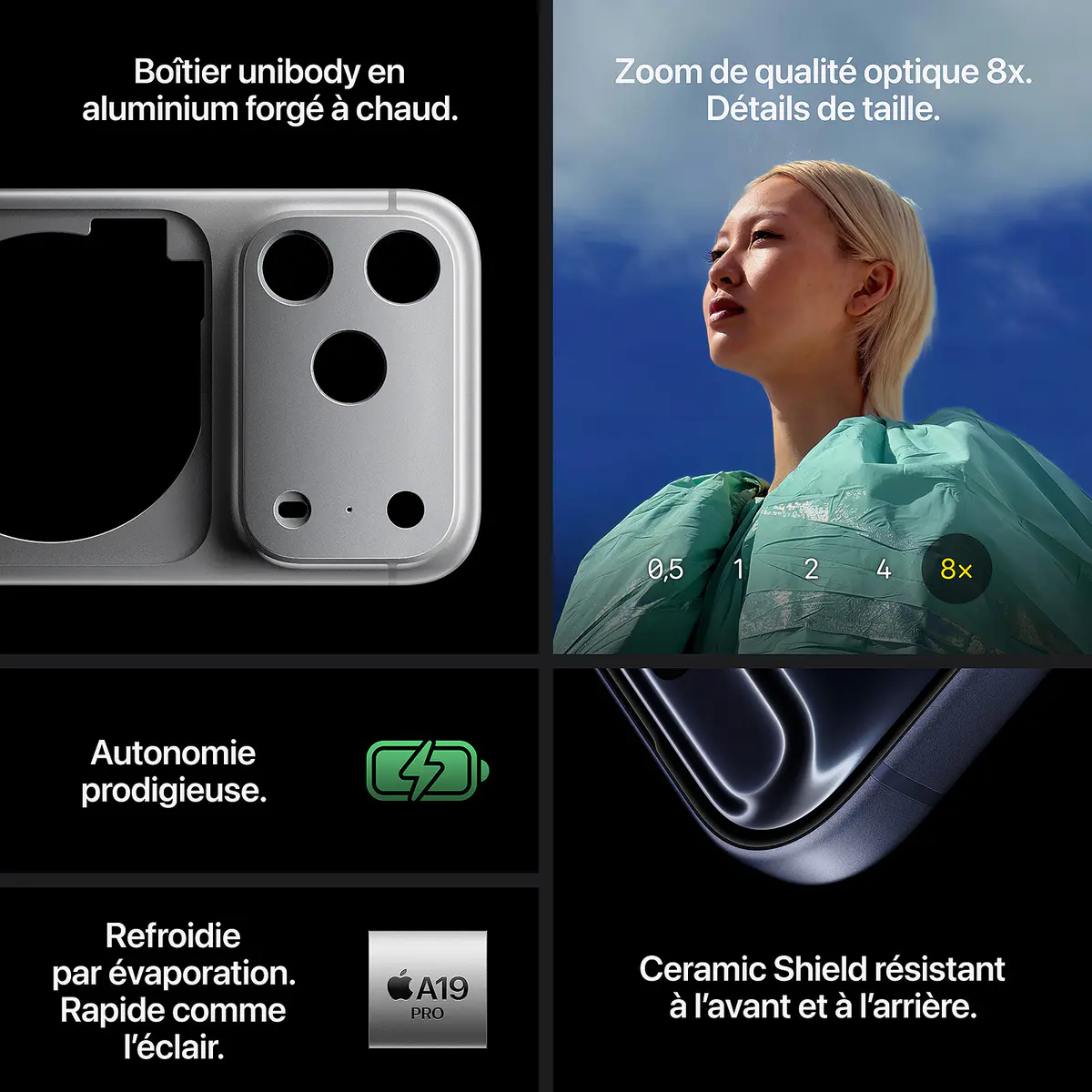 APPLE IPHONE 17 PRO MAX 256GO – SINGL SIM – A19 PRO IA- 48 MPXL – SUPER RETINA OLED – NFC – SILVER