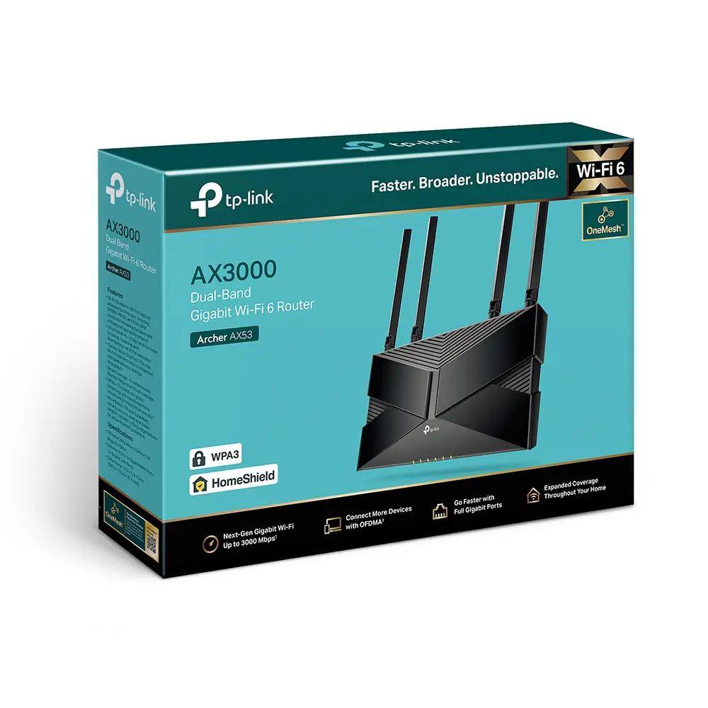 TP-LINK ARCHER AX53 – ROUTEUR WIFI 6 AX3000 GIGABIT BI-BANDE – VPN – OFDMA – 5 GHZ – EASYMESH