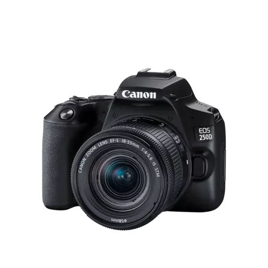 CANON EOS 250D STM – APPAREIL PHOTO + OBJECTIF EF-S 18-55MM – F 4-5.6 IS – LCD – 25,80 MPXL – BLACK