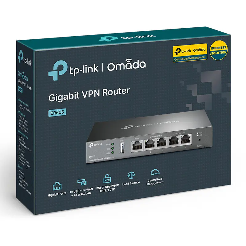 TP-LINK ER605 – ROUTEUR VPN OMADA GIGABIT – MULTI-WAN -ETHERNET GIGABIT RJ45 – 1000 MBPS – PARE-FEU