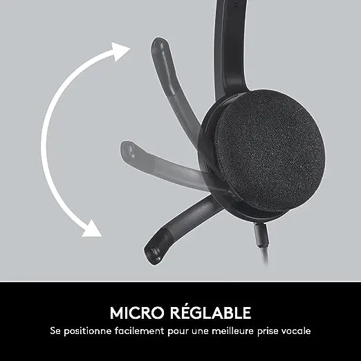 LOGITECH H340 – CASQUE MICRO USB – STÉRÉO NUMÉRIQUE – PC ET LAPTOP – ANTI-BRUIT INTÉGRÉ – BLACK