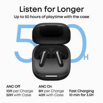 ANKER SOUNDCORE R60I NC – ÉCOUTEURS BLUETOOTH TRUE WIRELESS – ANC ADAPTATIVE – HI-RES LDAC – BLACK