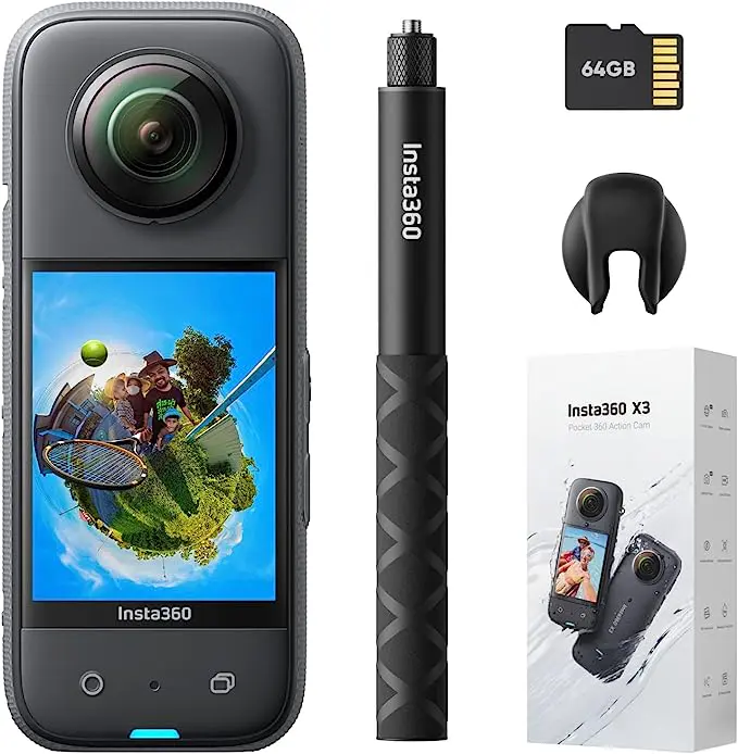 INSTA360 X3 Caméra D’action 360 Degrés Étanche Avec Capteur 1/2 Photos 360