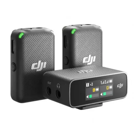 DJI Mic 3 (2 TX + 1 RX + Boîtier Recharge) -Portable Micros Sans Fil – Pour Smartphones, Caméras