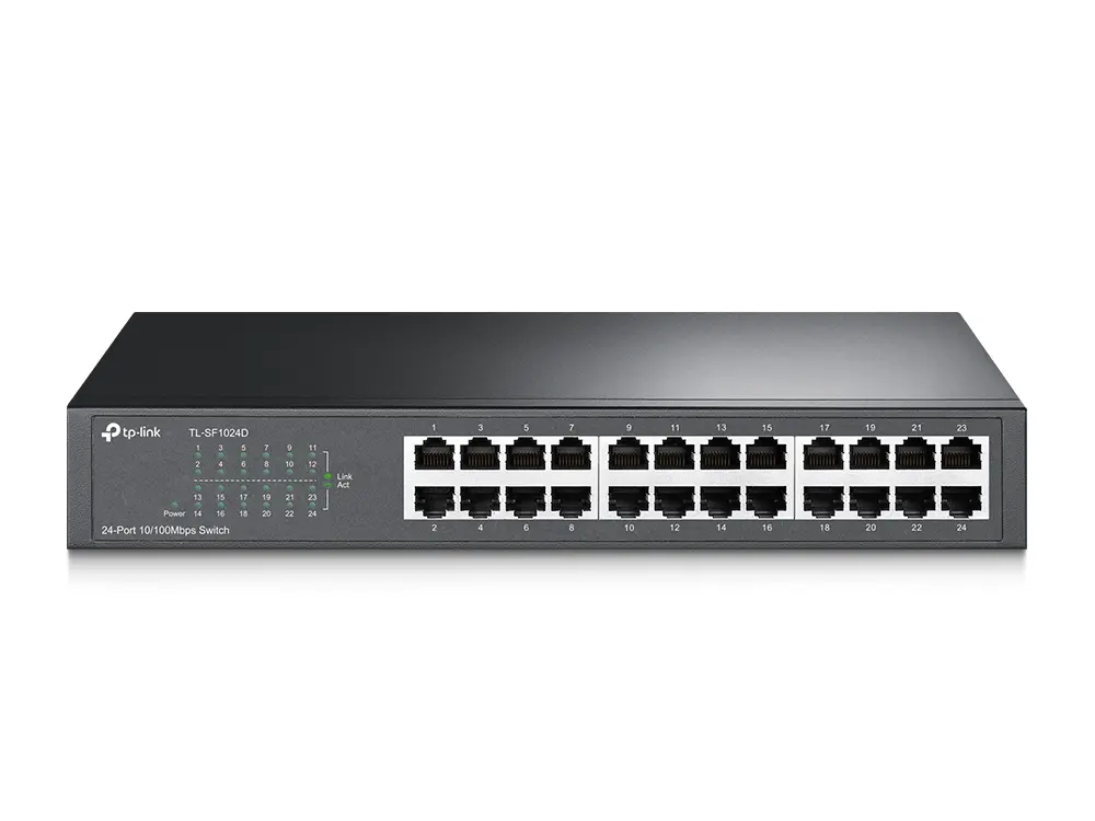 TP-LINK TL-SF1024D – SWITCH DESKTOP & RACKABLE 24 PORTS – 10/100 MBPS – FAST ETHERNET -PLUG & PLAY