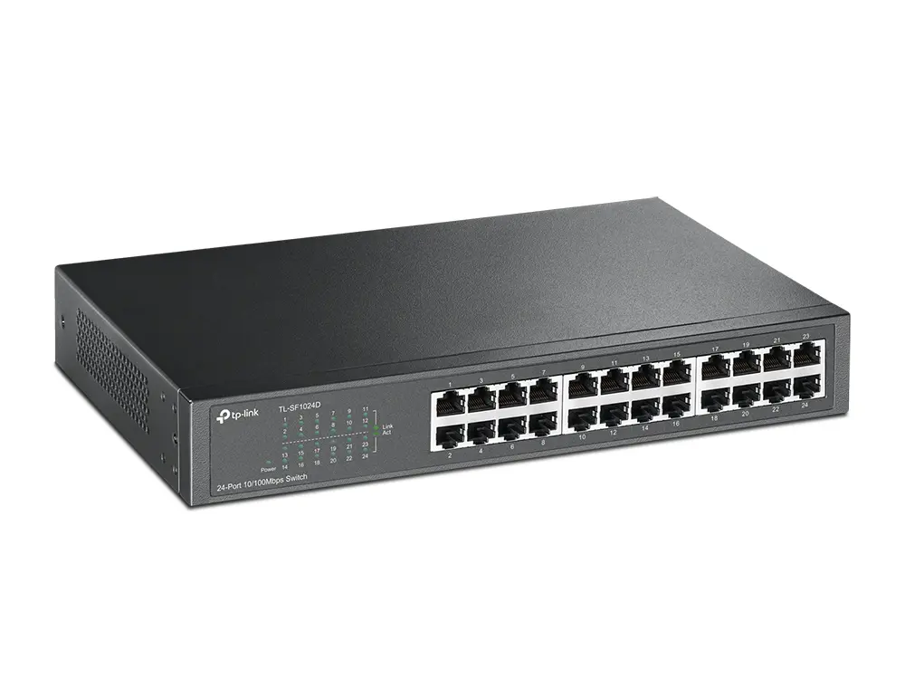 TP-LINK TL-SF1024D – SWITCH DESKTOP & RACKABLE 24 PORTS – 10/100 MBPS – FAST ETHERNET -PLUG & PLAY