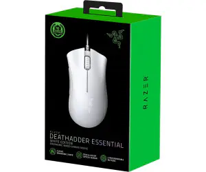 RAZER DEATHADDER ESSENTIAL – SOURIS GAMING FILAIRE – CAPTEUR OPTIQUE 6400 DPI – 5 BOUTONS PROGRAMMABLES – ÉCLAIRAGE VERT – BACLK & WHITE