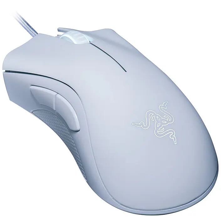 RAZER DEATHADDER ESSENTIAL – SOURIS GAMING FILAIRE – CAPTEUR OPTIQUE 6400 DPI – 5 BOUTONS PROGRAMMABLES – ÉCLAIRAGE VERT – BACLK & WHITE