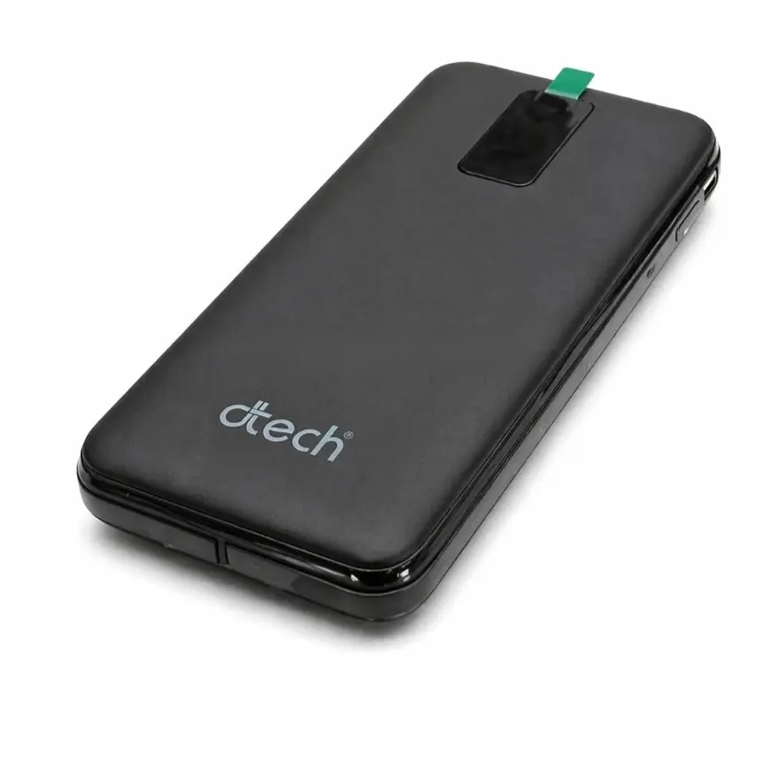 DTECH – POWER BANK 10 000 MAH – FAST CHARGING – DIGITAL DISPLAY – BUILT-IN CABLE – ULTRAS FAST – BLACK