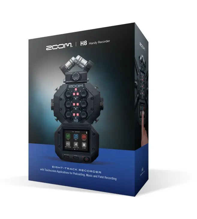ZOOM H8 – ENREGISTREUR PORTABLE PRO – 12 PISTES – LCD TACTILE – MUSICALE – PODCASTS – XYH-6 -STÉRÉO