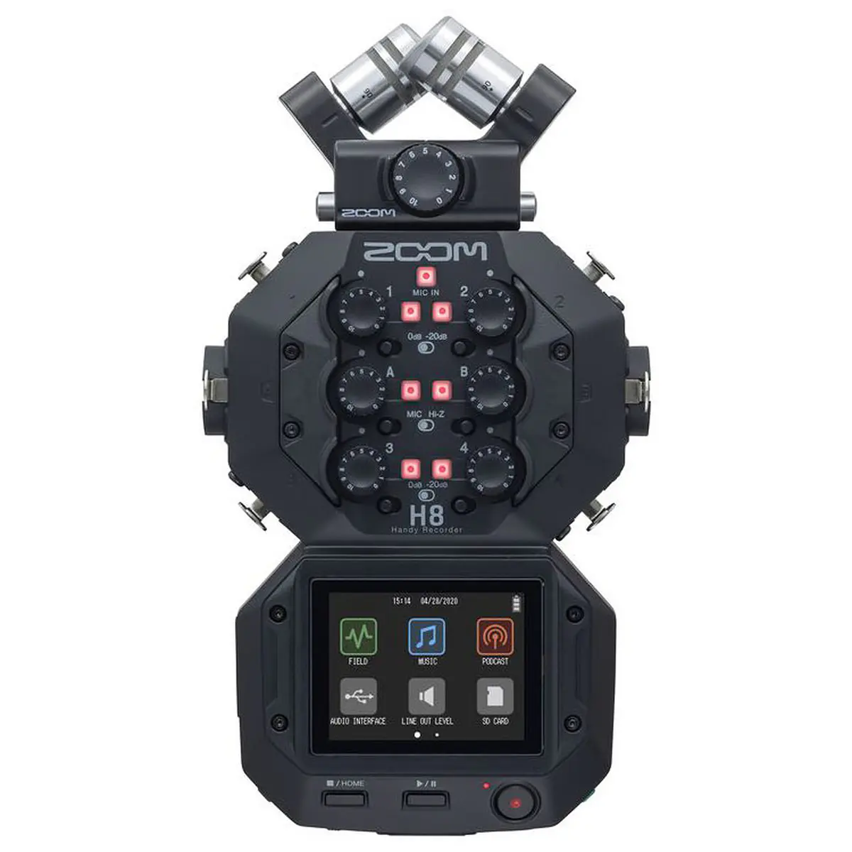 ZOOM H8 – ENREGISTREUR PORTABLE PRO – 12 PISTES – LCD TACTILE – MUSICALE – PODCASTS – XYH-6 -STÉRÉO