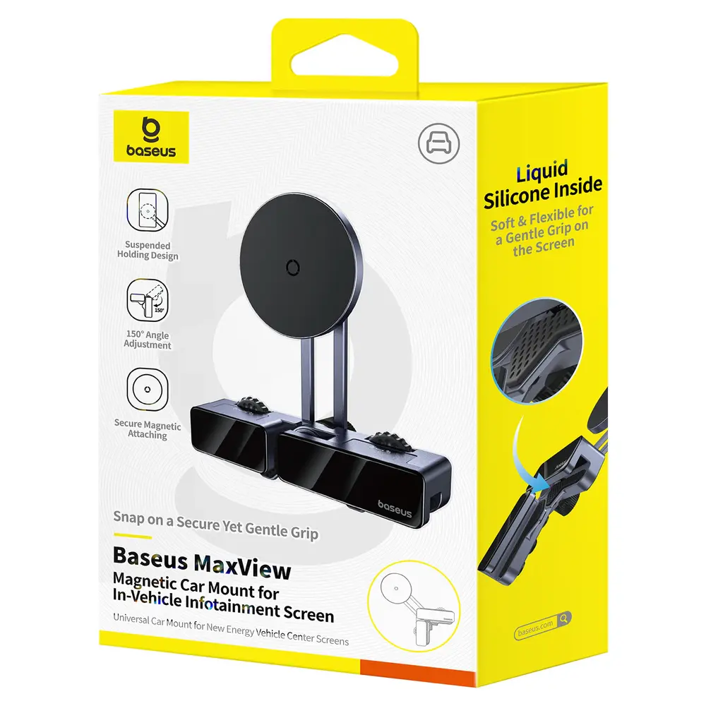 BASEUS MAXVIEW – SUPPORT MAGNÉTIQUE DE TÉLÉPHONE & TABLETTE – ALUMINIUM – ROTATIVE À 150 -RÉGLABLES